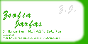 zsofia jarfas business card